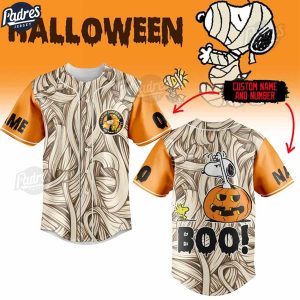 Halloween Snoopy Boo Custom Baseball Jersey Style 1