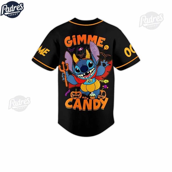 Halloween Stitch Or Treat Gimme Candy Custom Baseball Jersey 2