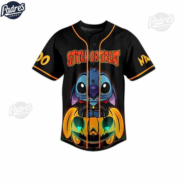 Halloween Stitch Or Treat Gimme Candy Custom Baseball Jersey 3