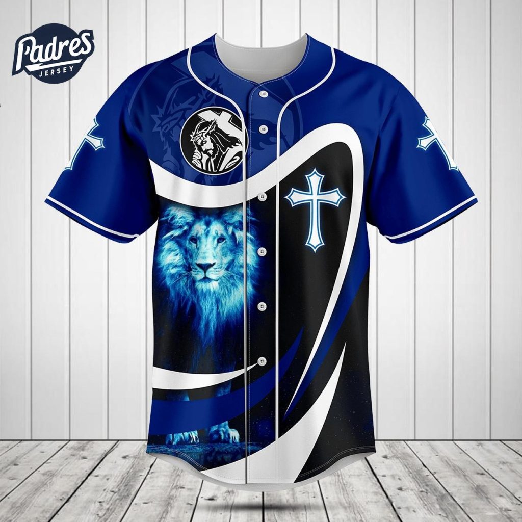 He Has Risen Blue Lion 3D Baseball Jersey Style