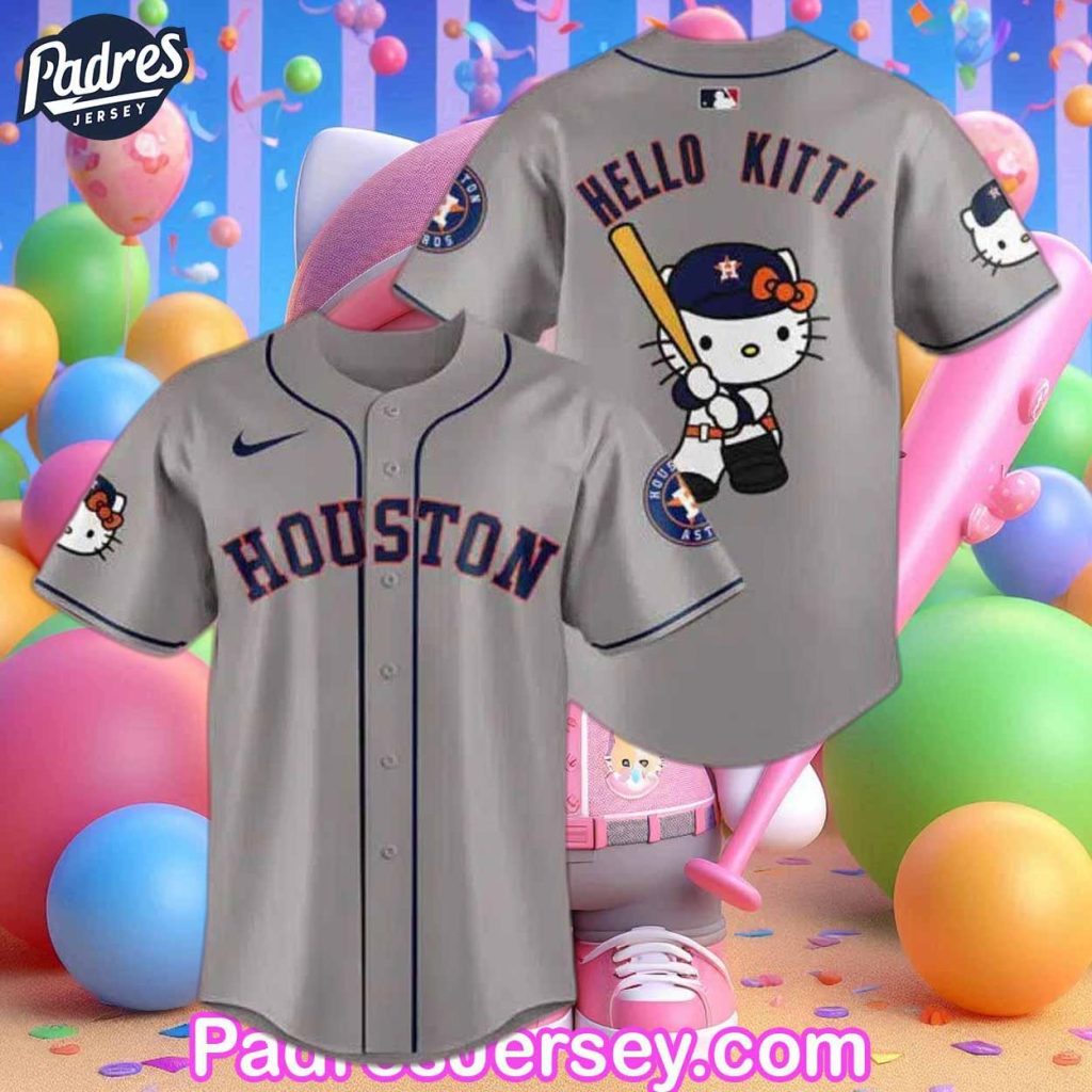 Houston Astros Hello Kitty Grey Baseball Jersey