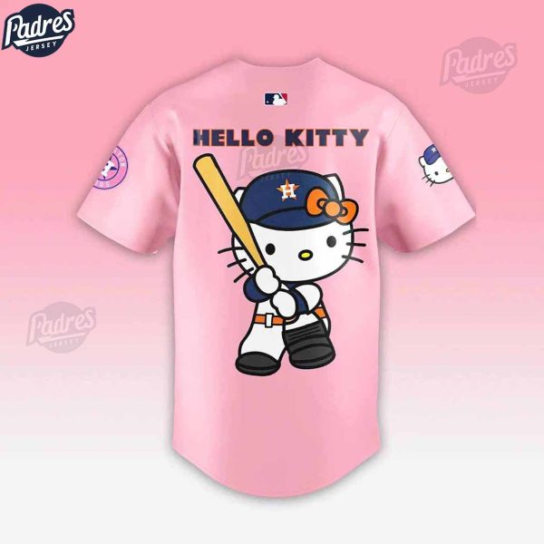 Houston Astros x Hello Kitty Night Pink Baseball Jersey Style 3