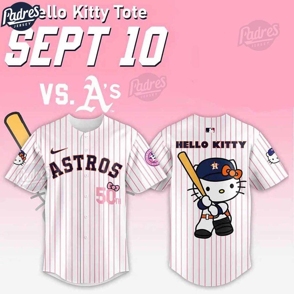 Houston Astros x Hello Kitty Night Stripes Baseball Jersey Gifts