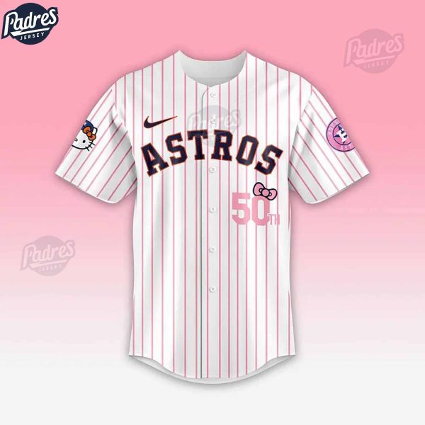 Houston Astros x Hello Kitty Night Stripes Baseball Jersey Gifts 2