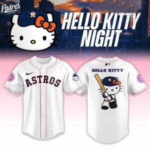 Houston Astros x Hello Kitty Night White Baseball Jersey Gifts 1