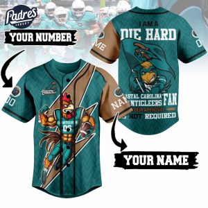 I Am Die Hard Fan Your Approval Is Not Required Coastal Carolina Chanticleers Football Baseball Jersey 1