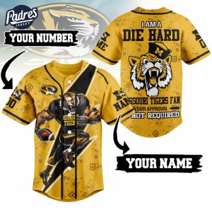 I Am Die Hard Fan Your Approval Is Not Required Missouri Tigers Football Baseball Jersey 1