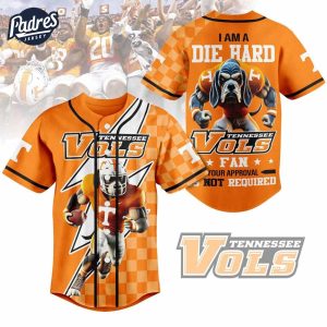 I Am Die Hard Fan Your Approval Is Not Required Tennessee Volunteers Football Baseball Jersey Gifts Fans 1