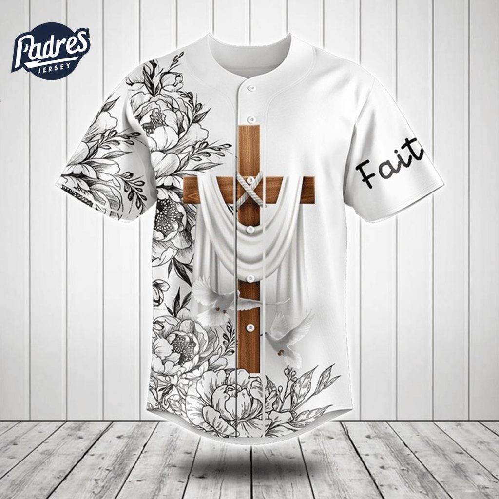 I Love Jesus Flower Black And White Baseball Jersey Style