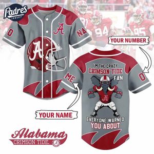 Im The Crazy Tide Fan Everyone Warned You About Alabama Crimson Tide Football Baseball Jersey 1