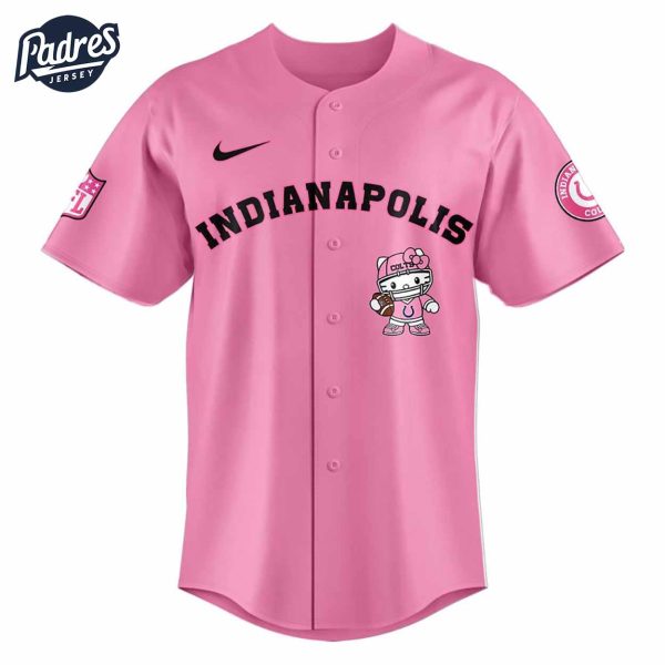 Indianapolis Colts Hello Kitty Pink NFL Baseball Jersey 2