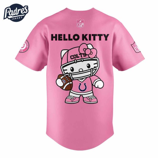 Indianapolis Colts Hello Kitty Pink NFL Baseball Jersey 3