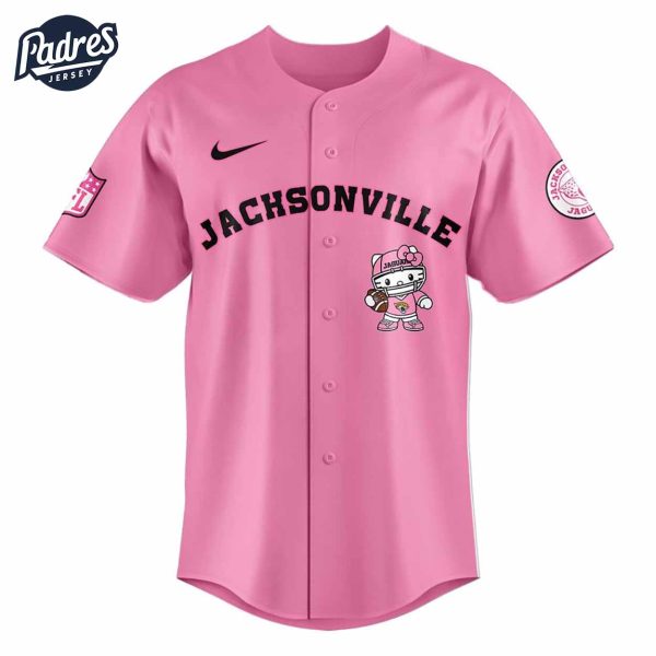 Jacksonville Jaguars Hello Kitty Pink NFL Baseball Jersey 2