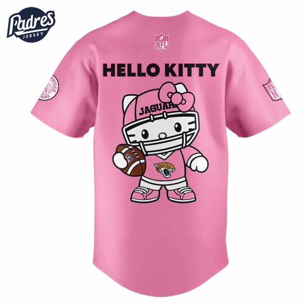 Jacksonville Jaguars Hello Kitty Pink NFL Baseball Jersey 3