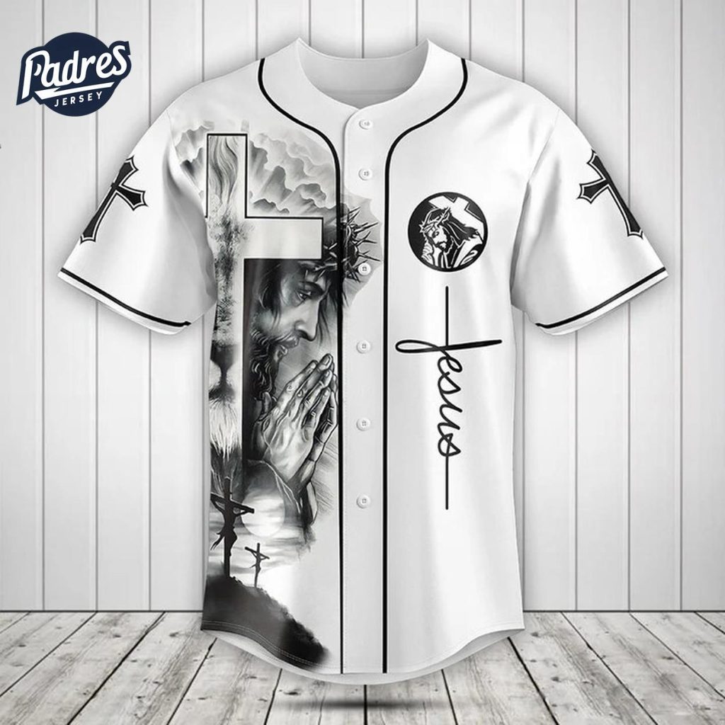 Jesus Black And White Baseball Jersey Style