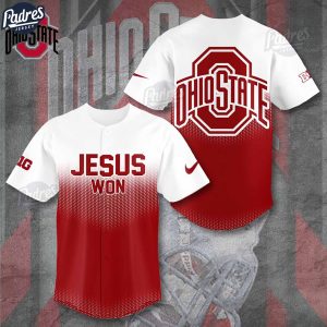 Jesus Won Ohio State Buckeyes Football Baseball Jersey Gifts