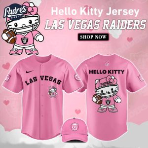 Las Vegas Raiders Hello Kitty Pink NFL Baseball Jersey 1