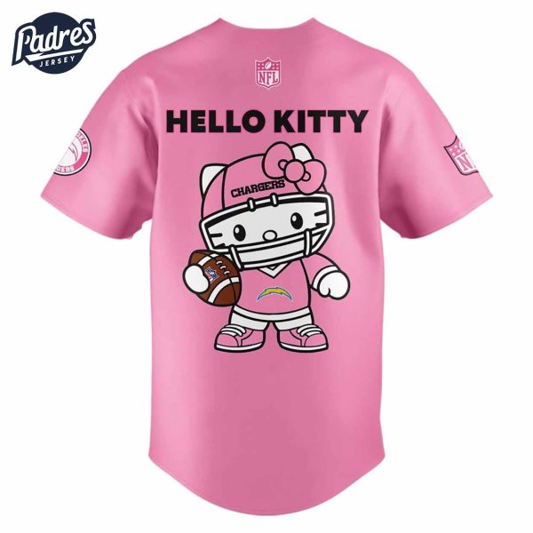 Los Angeles Chargers Hello Kitty Pink NFL Baseball Jersey 3