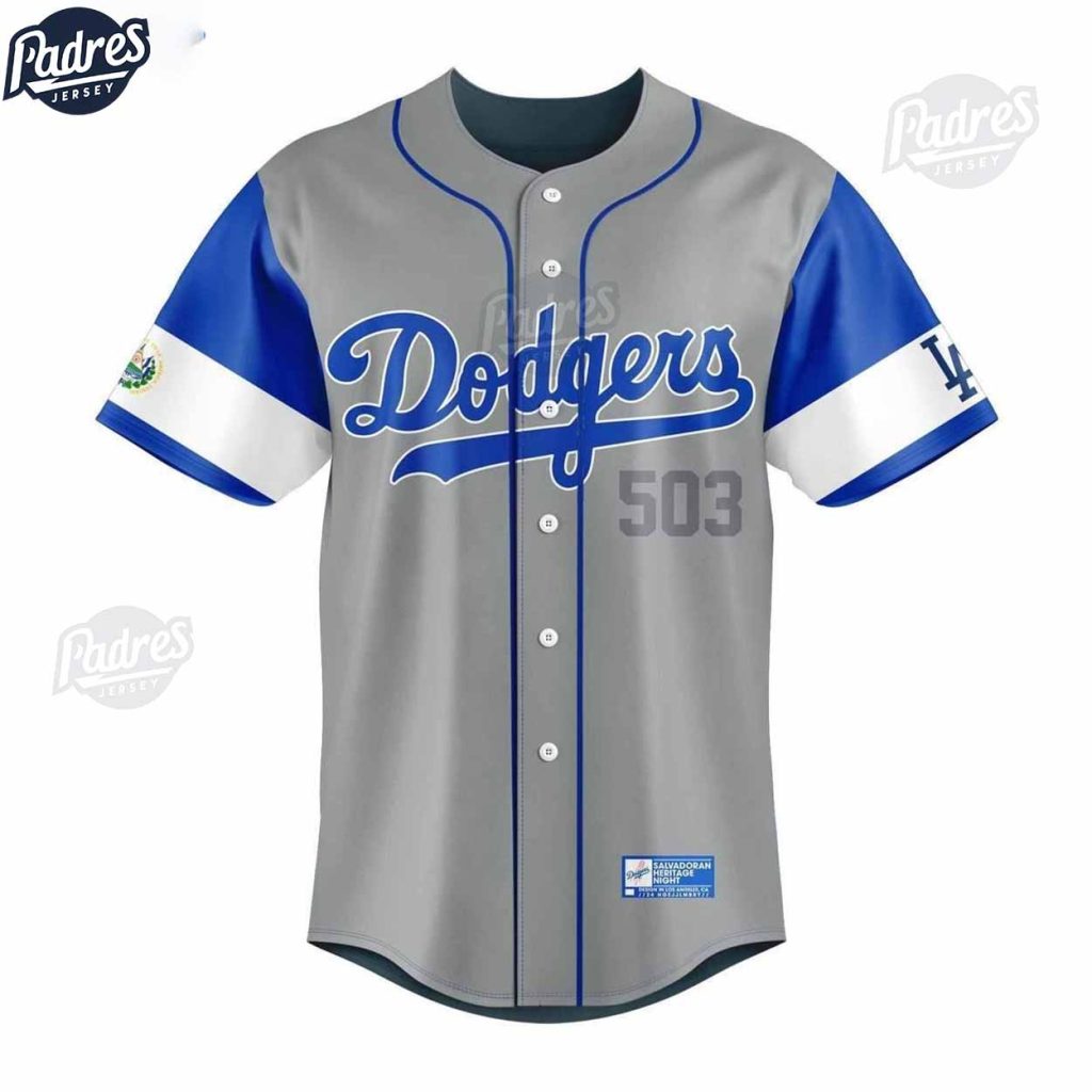 Los Angeles Dodgers Heritage Night Salvador Grey Baseball Jersey