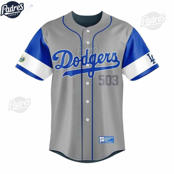 Los Angeles Dodgers Heritage Night Salvador Grey Baseball Jersey 1