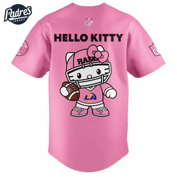 Los Angeles Ram Hello Kitty Pink NFL Baseball Jersey 3