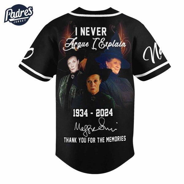 Maggie Smith 1934 2024 Harry Potter Thank You For The Memories Signatures Custom Baseball Jersey 3 1