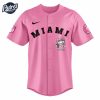 Miami Dolphins Hello Kitty Pink NFL Baseball Jersey 2