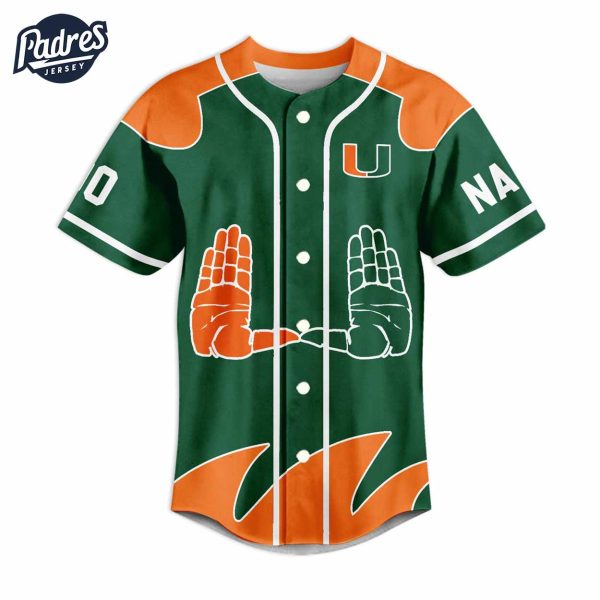 Miami Hurricanes Custom Baseball Jersey Style 3