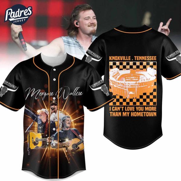 Morgan Wallen I Cant Not Love You More Than My Hometown Live Knoxville Tennessee Baseball Jersey