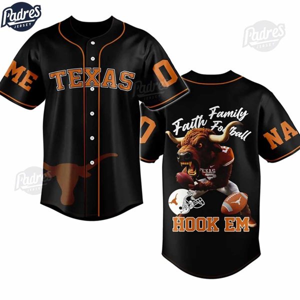 NCAA Texas Longhorns Football Custom Baseball Jersey 1