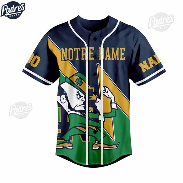 Notre Dame Lets Go Irish Football Custom Baseball Jersey 2