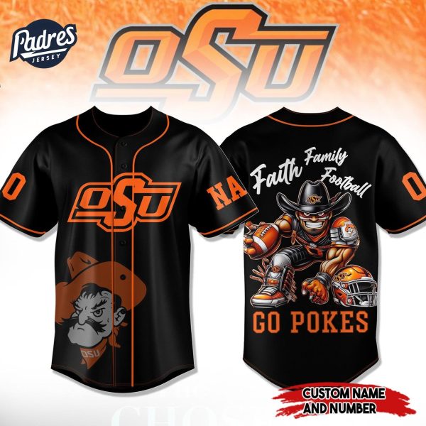 Oklahoma State Cowboys Go Pokes Football Baseball Jersey 1