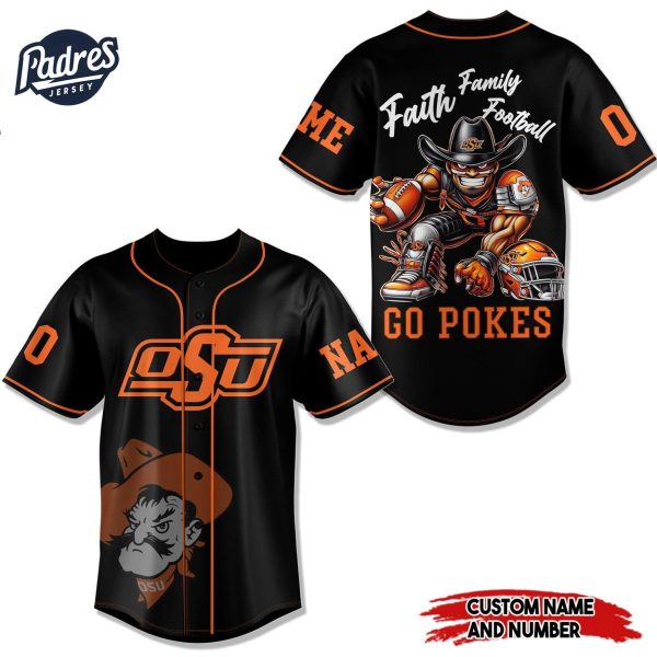 Oklahoma State Cowboys Go Pokes Football Baseball Jersey 2