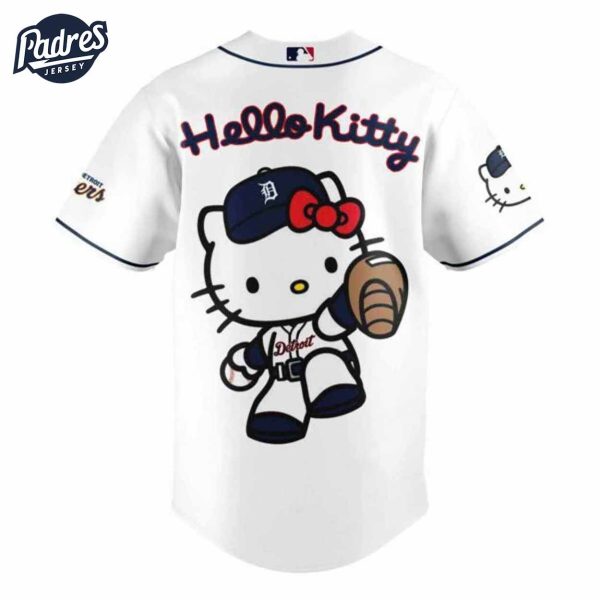 Padres Detroit Tigers Hello Kitty White Baseball Jersey 3