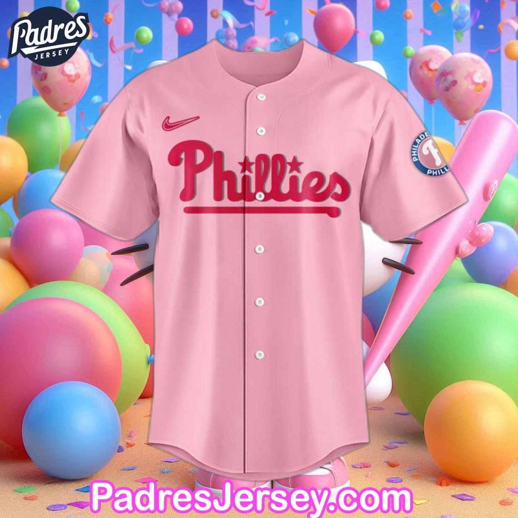 Philadelphia Phillies Hello Kitty Pink Baseball Jersey