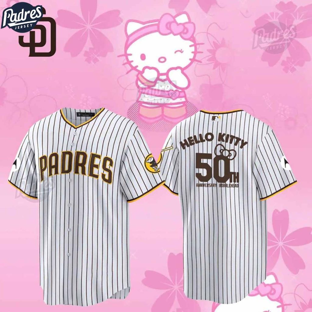 San Diego Padres Celebrate Hello Kitty 50th Anniversary Baseball Jersey