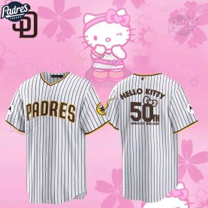 San Diego Padres Celebrate Hello Kitty 50th Anniversary Baseball Jersey 1