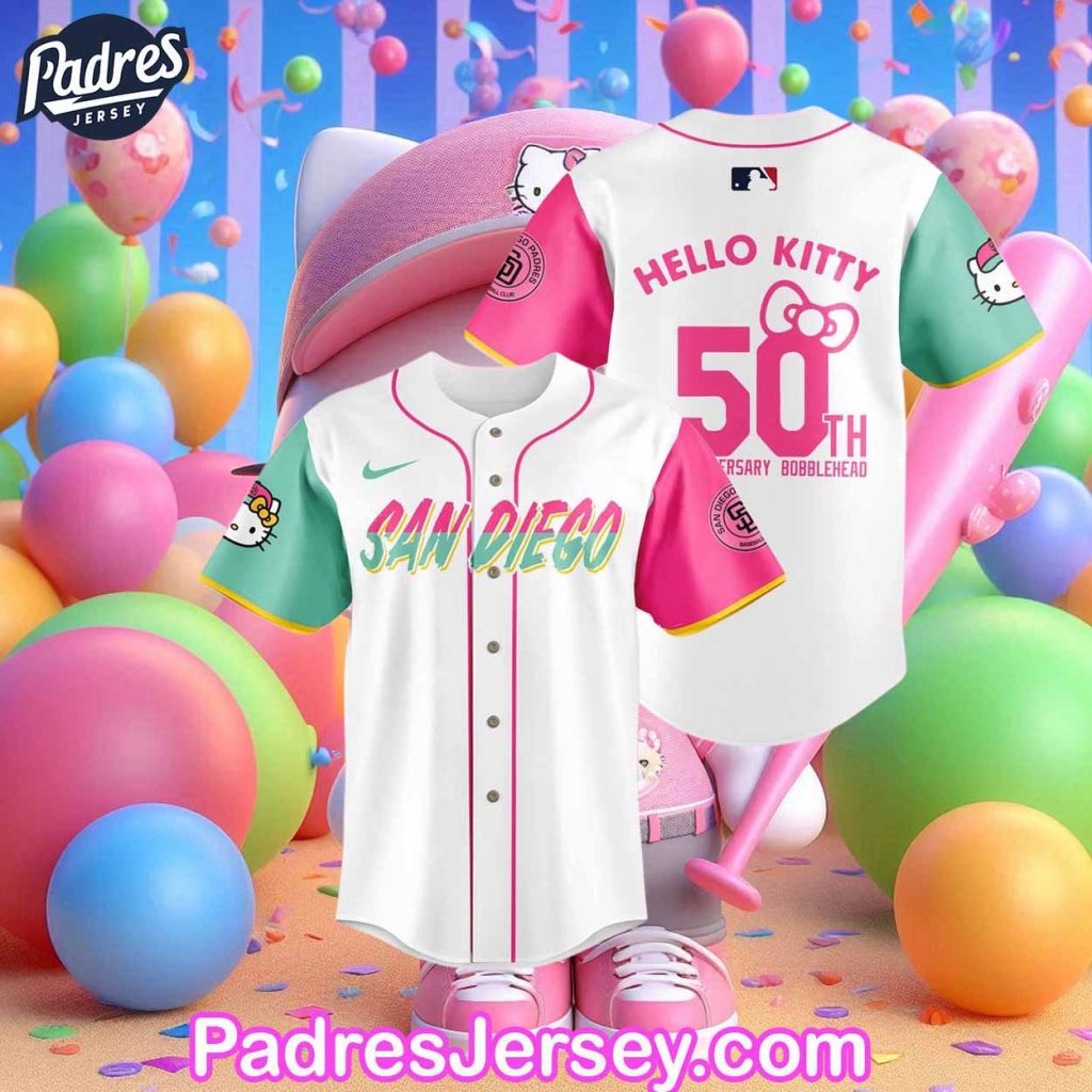 San Diego Padres City Hello Kitty 50th Anniversary Baseball Jersey