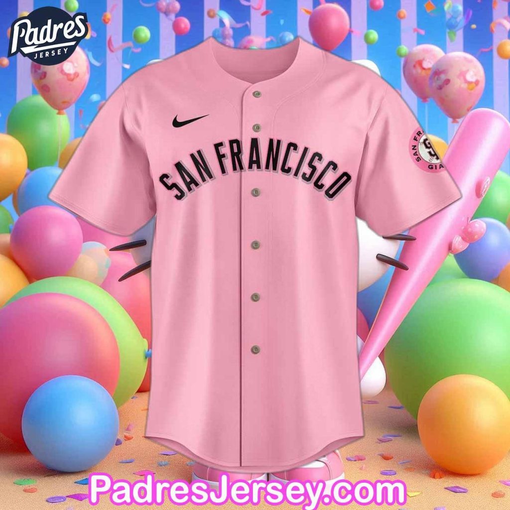 San Francisco Giants x Hello Kitty Night Custom Pink Baseball Jersey