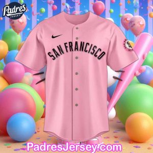 San Francisco Giants x Hello Kitty Night Custom Pink Baseball Jersey 1