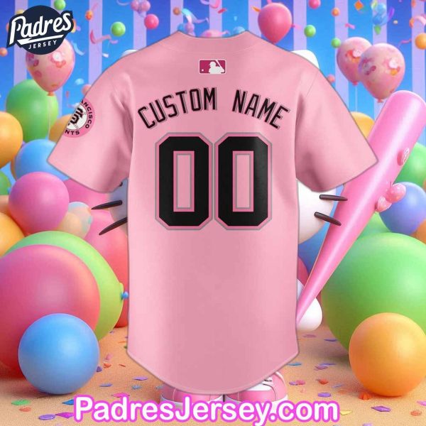 San Francisco Giants x Hello Kitty Night Custom Pink Baseball Jersey 2