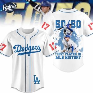 Shohei Ohtani Becomes First 50 50 Player in MLB History Los Angeles Dodgers Baseball Jersey