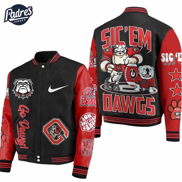 Sport Georgia Bulldogs Football NCAA Baseball Jacket 3