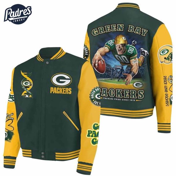 Sport Green Bay Packers Football NFL Baseball Jacket 1