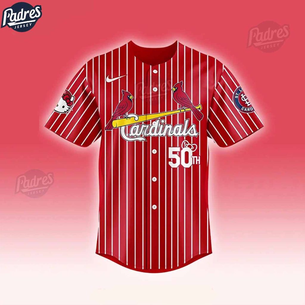 St Louis Cardinals 50th Anniversary Hello Kitty Red Baseball Jersey