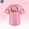 St Louis Cardinals X Hello Kitty Night Pink Basebal Jersey 2