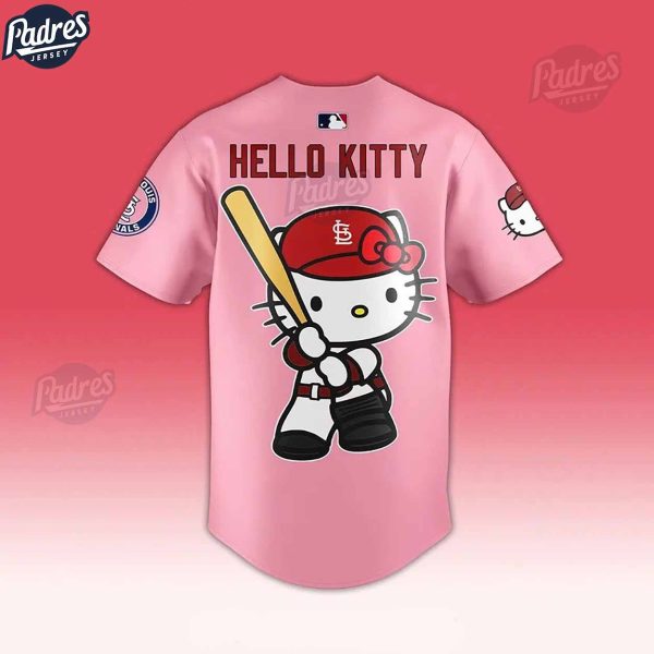 St Louis Cardinals x Hello Kitty 50th Anniversary Pink Baseball Jersey 2