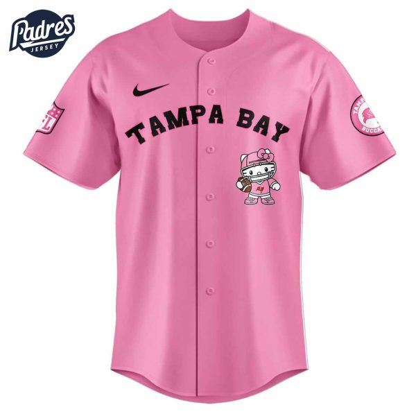 Tampa Bay Buccaneers Hello Kitty Pink NFL Baseball Jersey 2