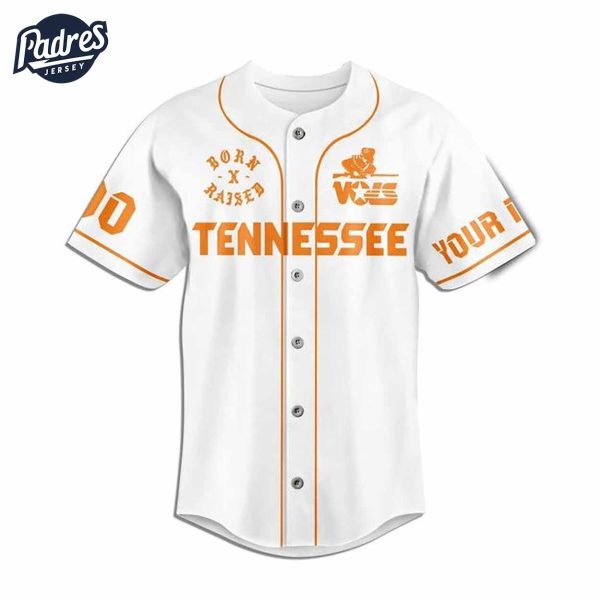 Tennessee Volunteers Born Raised White Baseball Jersey 2