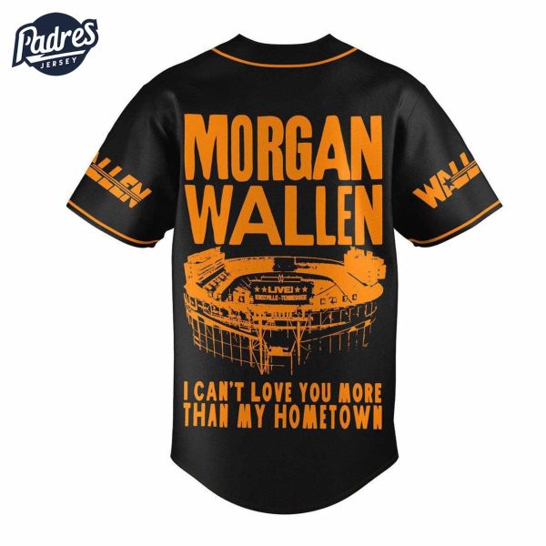 Tennessee Volunteers Morgan Wallen I can't love you more than my hometown Knoxville Baseball Jersey 4